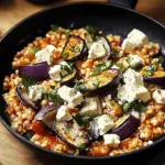 Auberginen-Reispfanne mit Feta