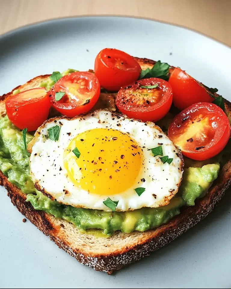 Avocado Toast mit Ei und Tomaten