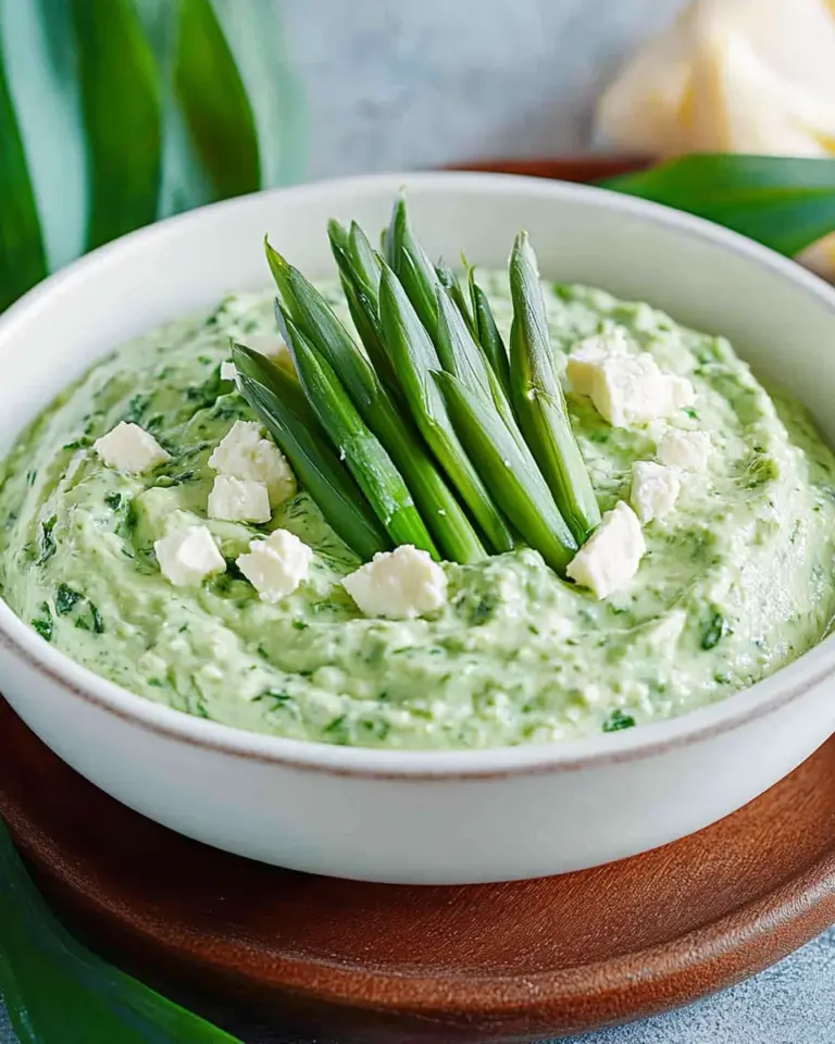 Bärlauch-Dip mit Feta & Frischkäse