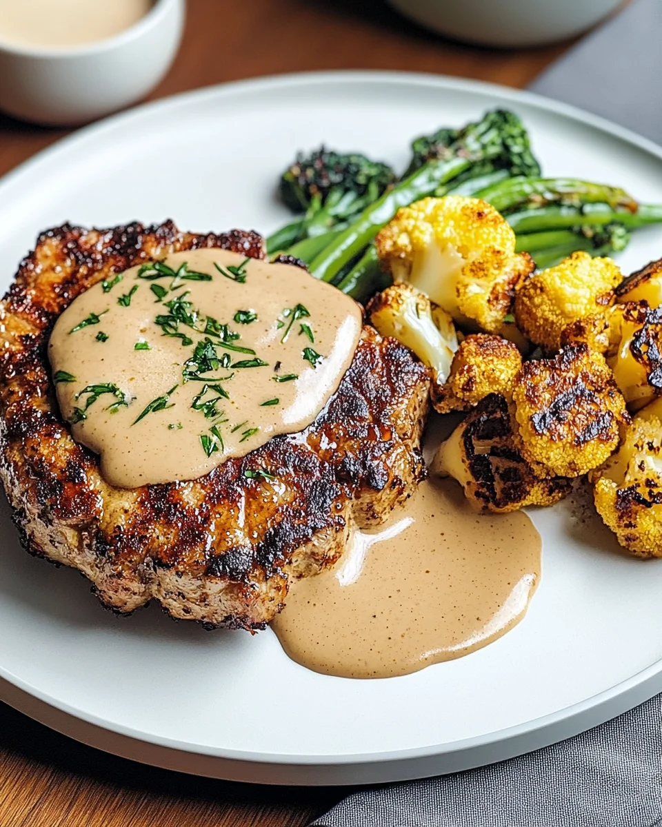 Blumenkohlsteak mit Pfefferrahmsauce