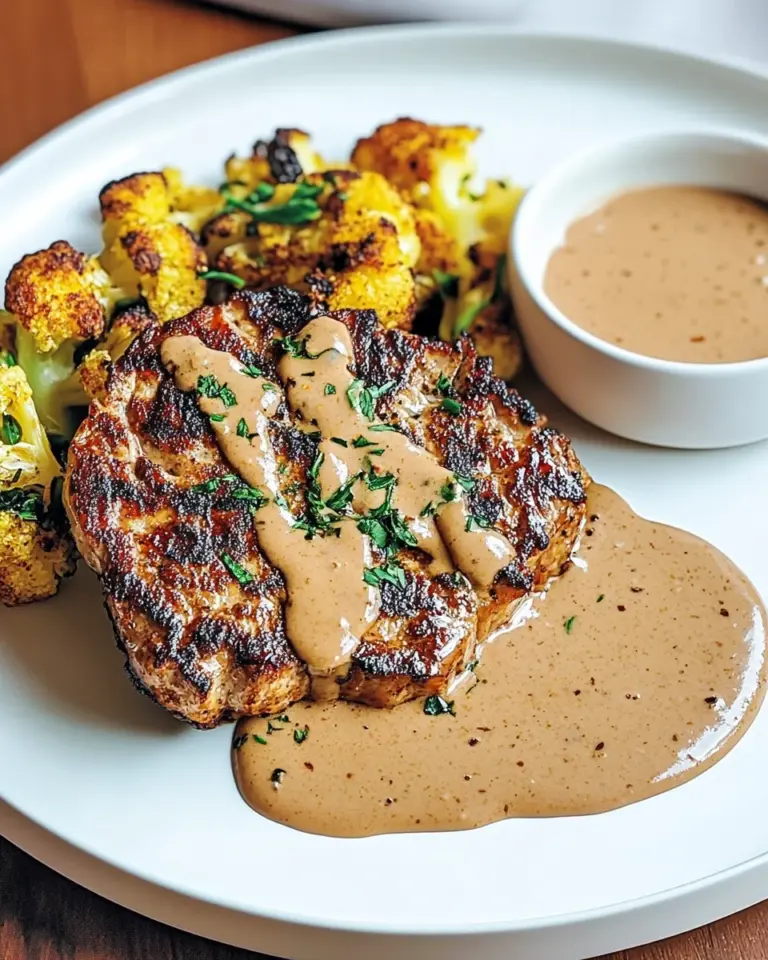 Blumenkohlsteak mit Pfefferrahmsauce
