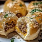 Cheeseburger-Bomben mit Knoblauch und Parmesan