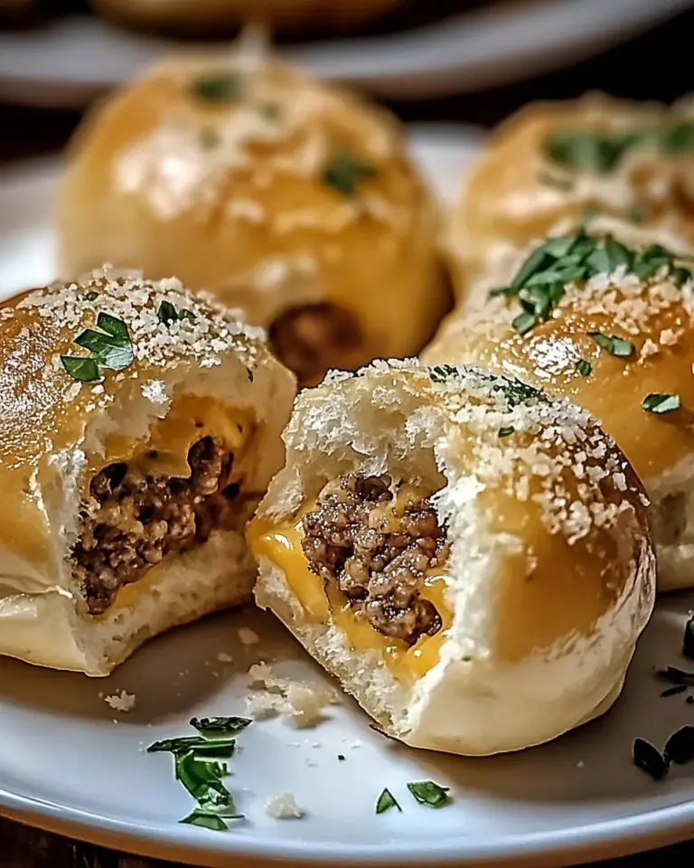 Cheeseburger-Bomben mit Knoblauch und Parmesan