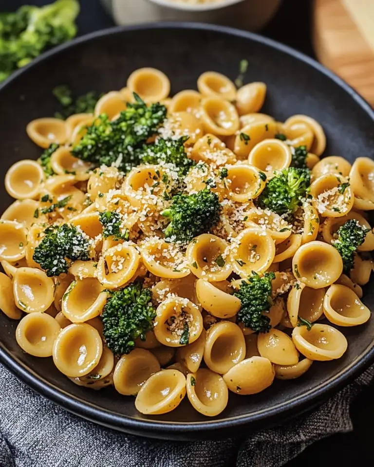 Cremige Erdnuss Brokkoli Orecchiette Pasta