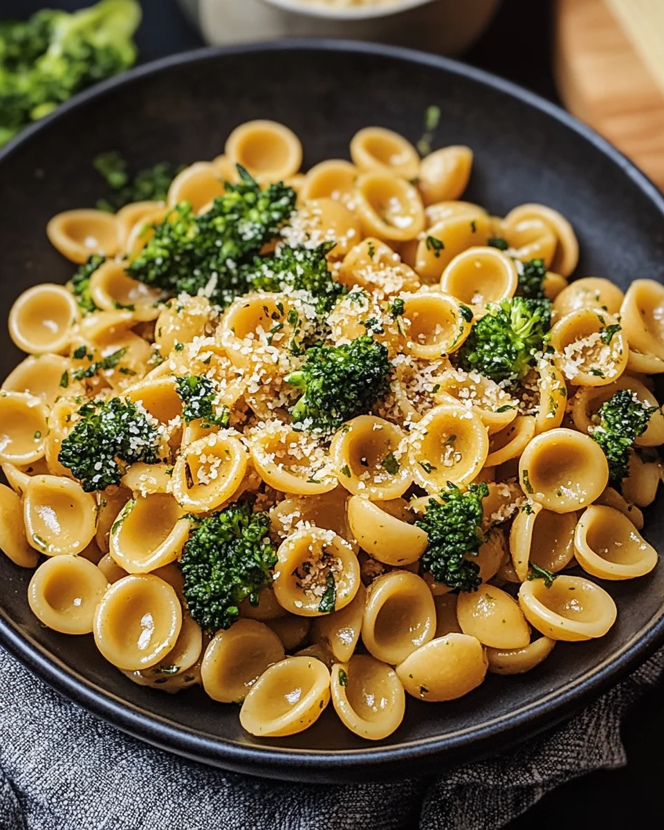 Cremige Erdnuss Brokkoli Orecchiette Pasta