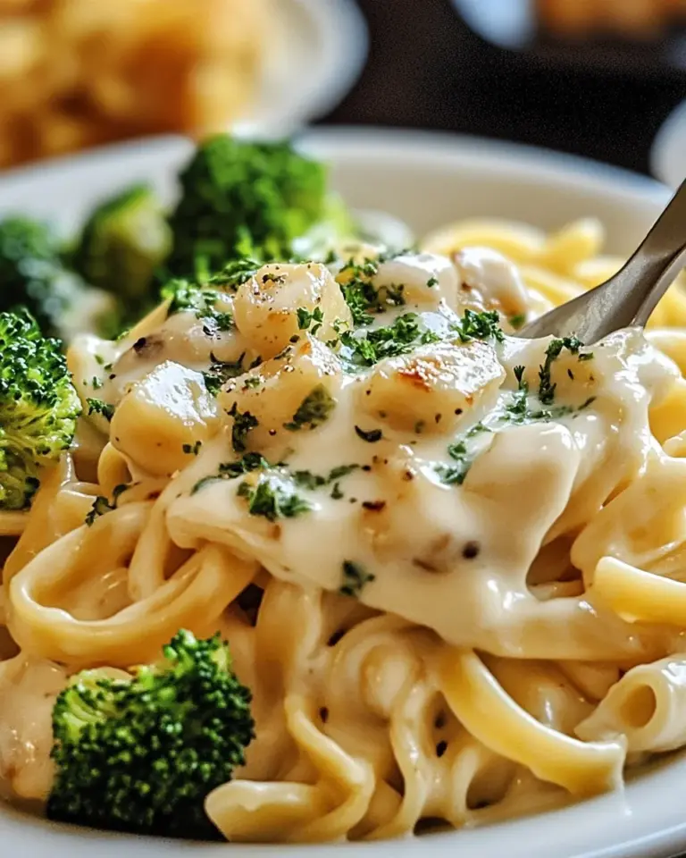 Cremige Hähnchen-Brokkoli-Alfredo Pasta