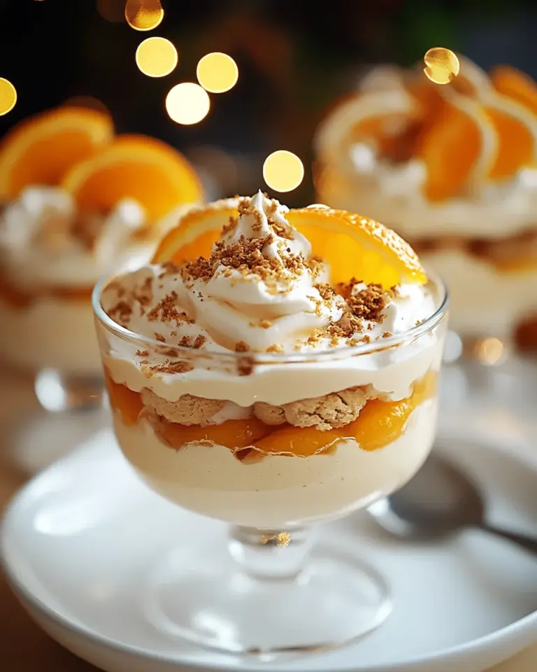 Eierlikör-Mousse mit Spekulatius-Creme und Mandarinen