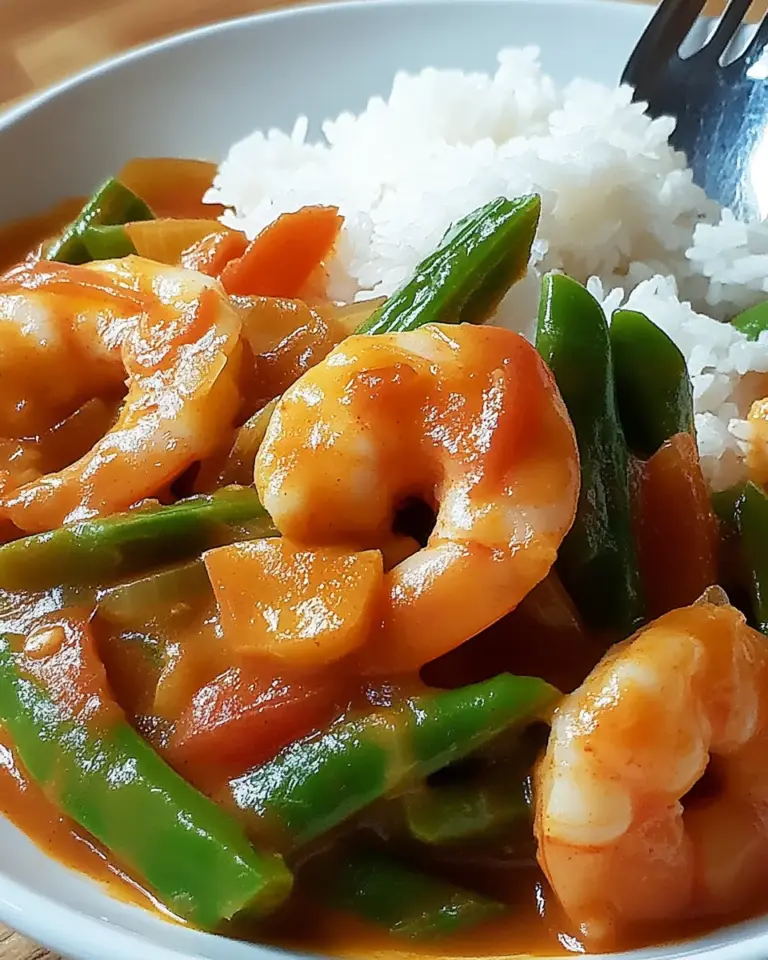 Garnelencurry mit Zuckerschoten