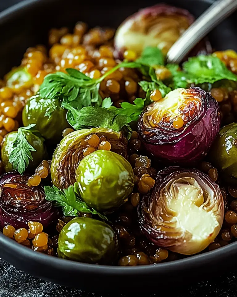 Gebratener Rosenkohl mit Berglinsen