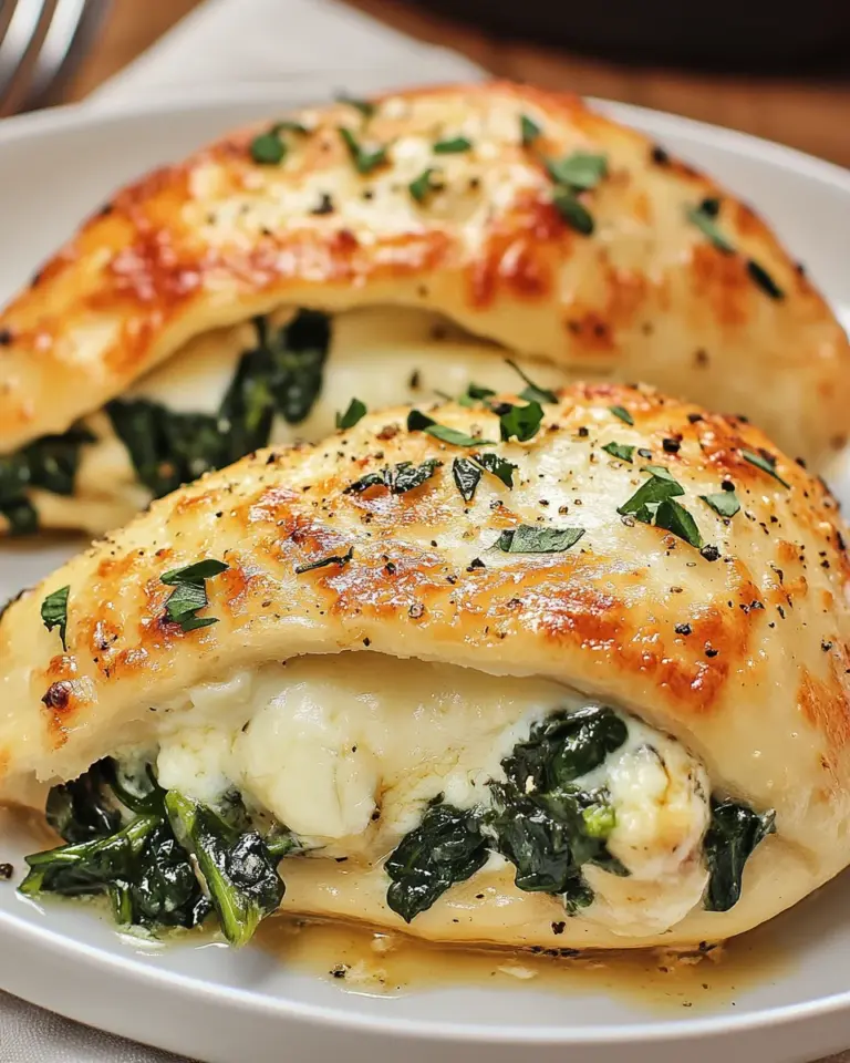 Gefüllte Hähnchenbrust mit Frischkäse und Spinat