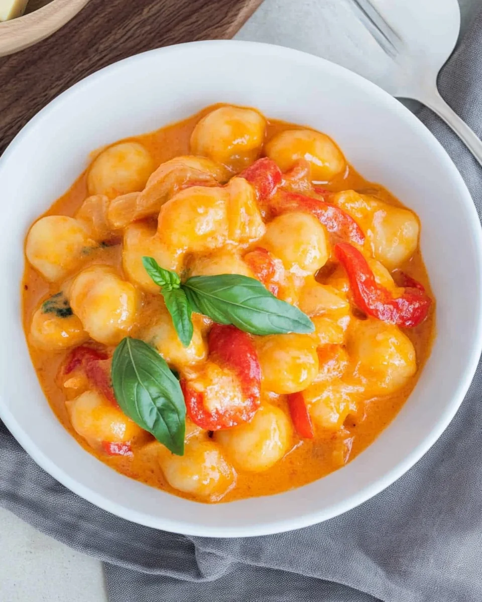 Gnocchi Rezept mit Paprika-Frischkäse-Soße