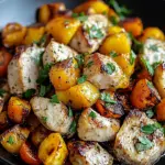 Hackfleisch aus Huhn und Süßkartoffeln
