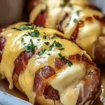 Hähnchenfilet im Puten-Puten-Speckmantel mit Käsefüllung