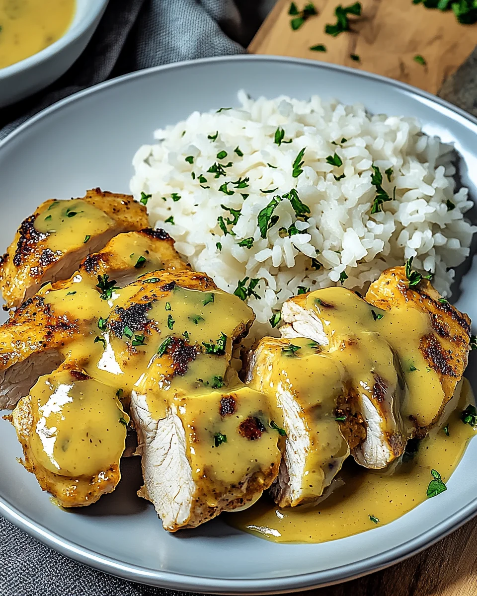 Honig Senf Hähnchen mit Reis