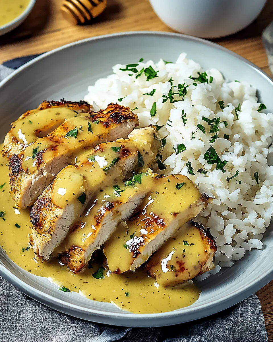 Honig Senf Hähnchen mit Reis