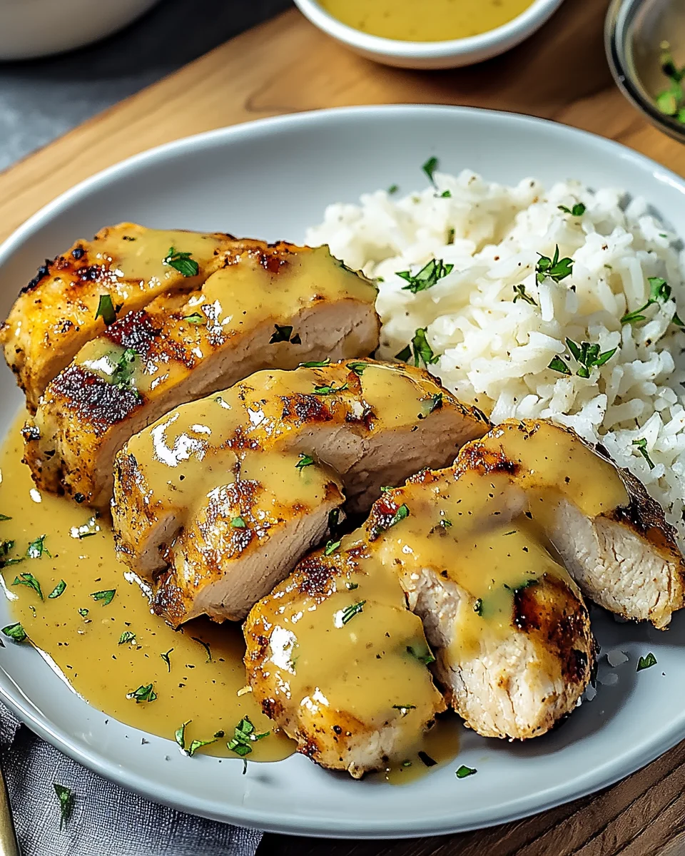 Honig Senf Hähnchen mit Reis