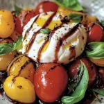 Italienischer Burrata-Caprese-Salat aus Heirloom-Tomaten