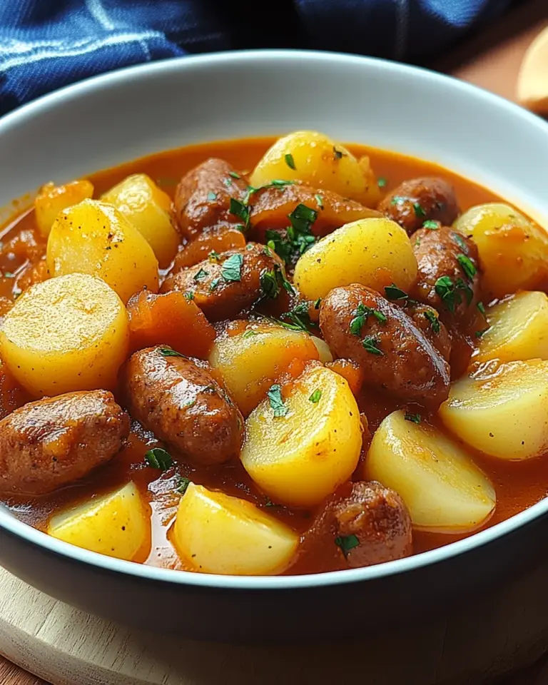 Kartoffelgulasch mit Würstchen