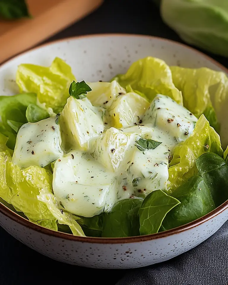 Kopfsalat mit Omas Sahne-Zitronen-Dressing