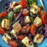 Kritharaki-Salat mit Halloumi-Croutons