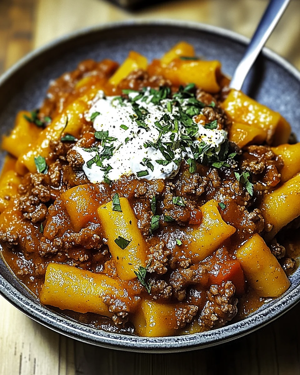 Kürbis-Rindfleisch-Bolognese