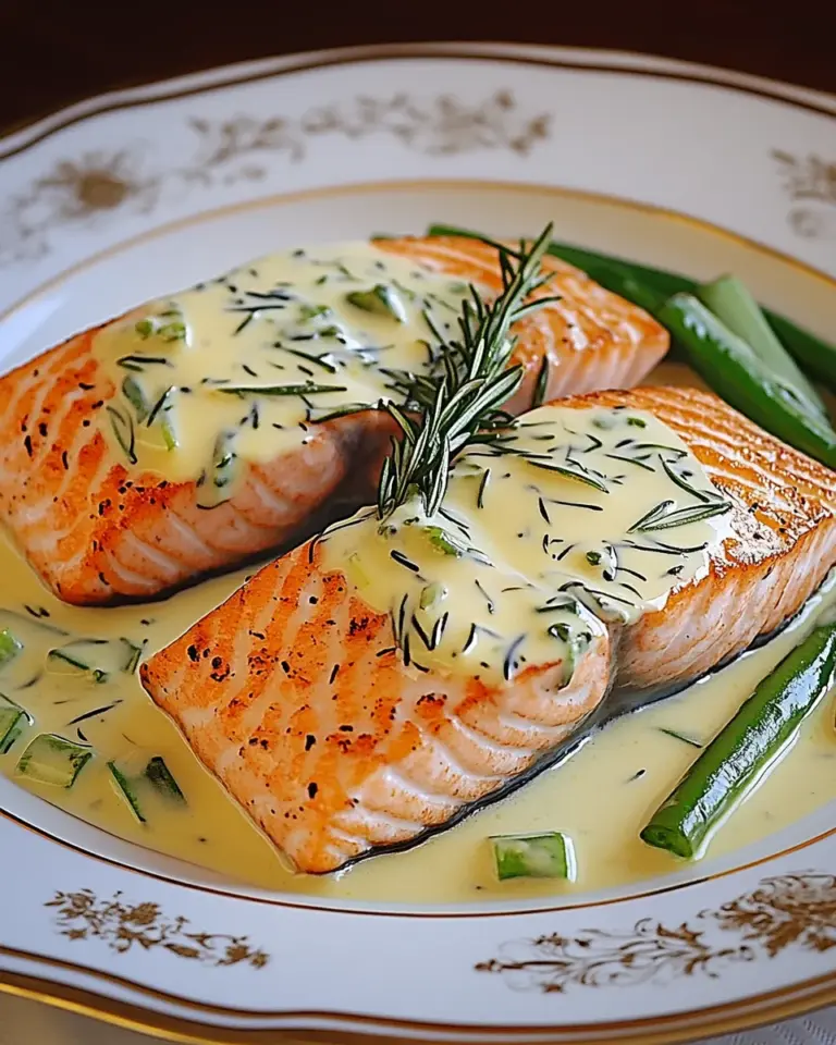 Lachs in Frühlingszwiebel-Sahnesoße