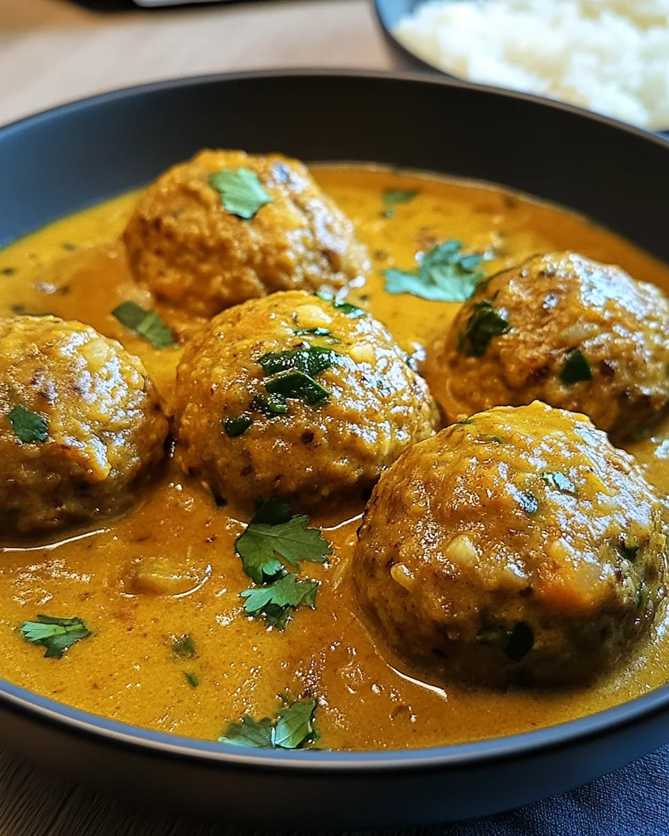 Linsenbällchen in Currysauce