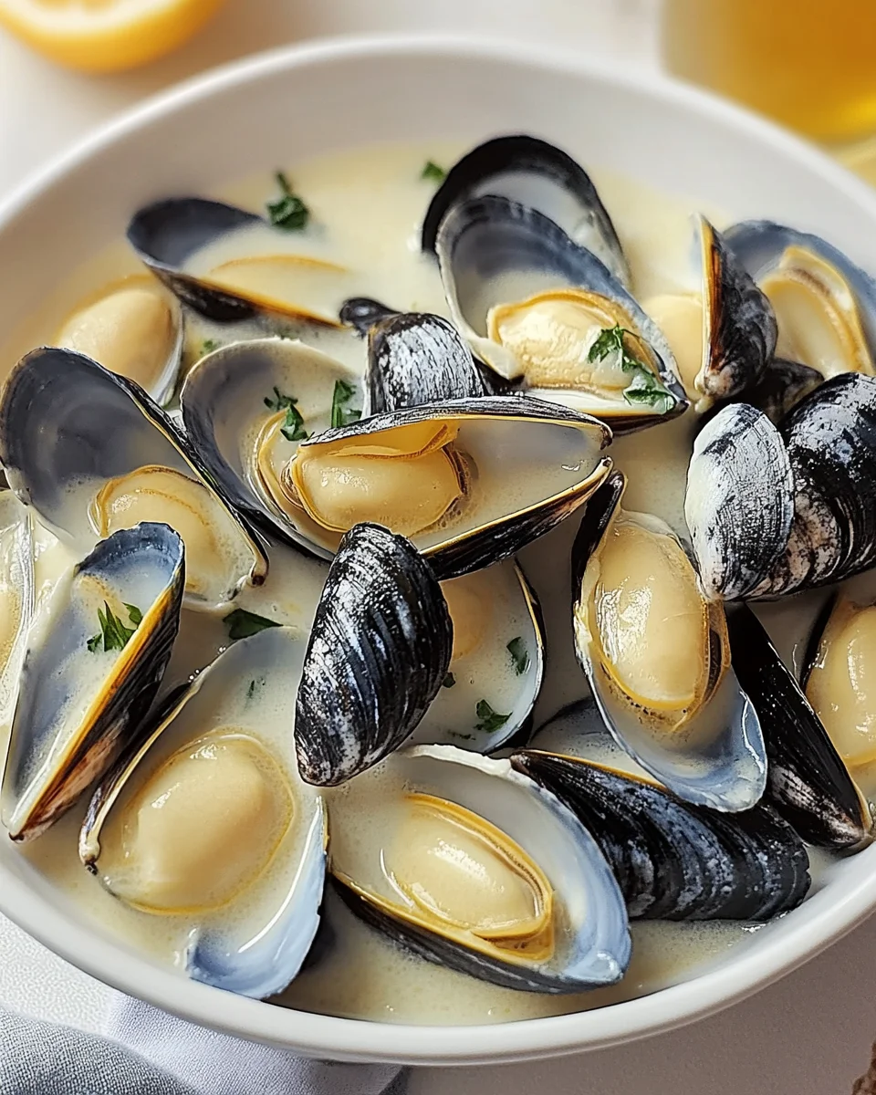Muscheln in Knoblauch-Zitronen-Sahnesoße