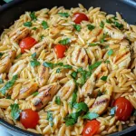 One Pot Orzo Pasta mit Hähnchen