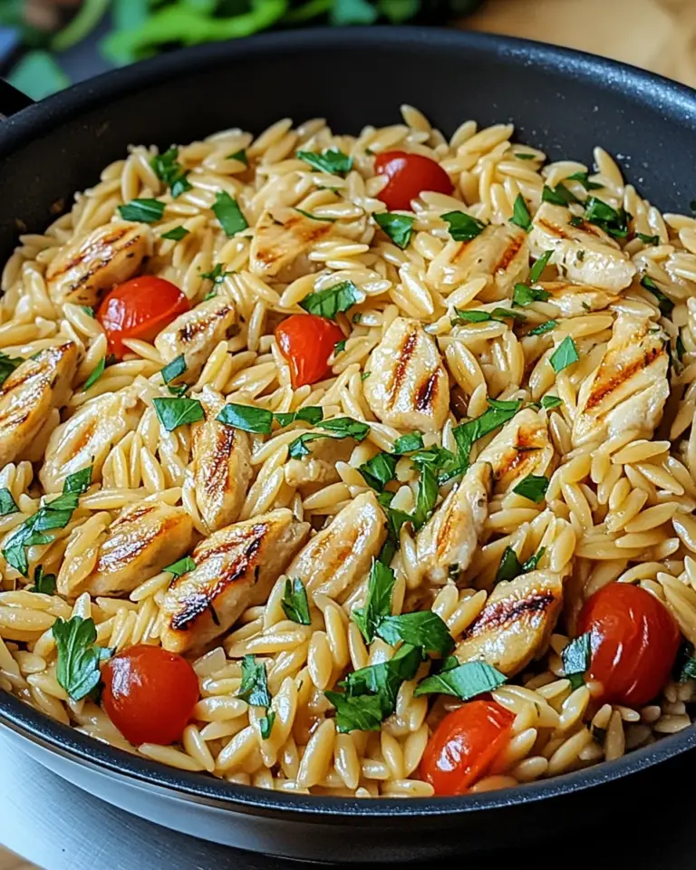 One Pot Orzo Pasta mit Hähnchen