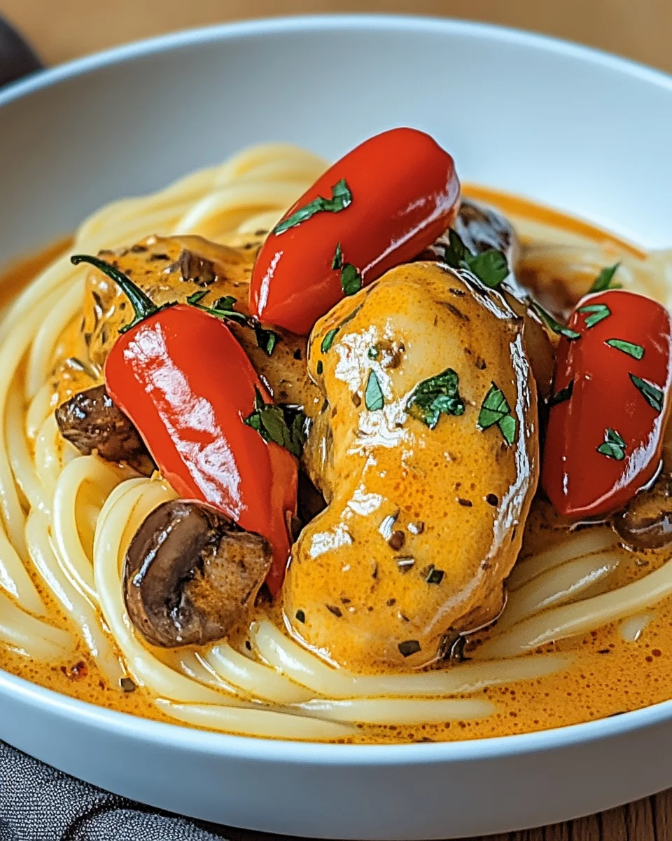 Paprika-Sahne-Hähnchen