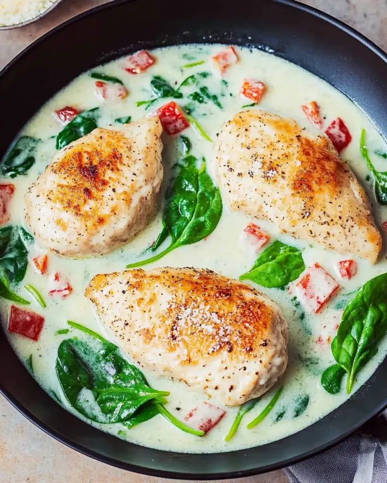 Parmesan-Hähnchen mit Spinat