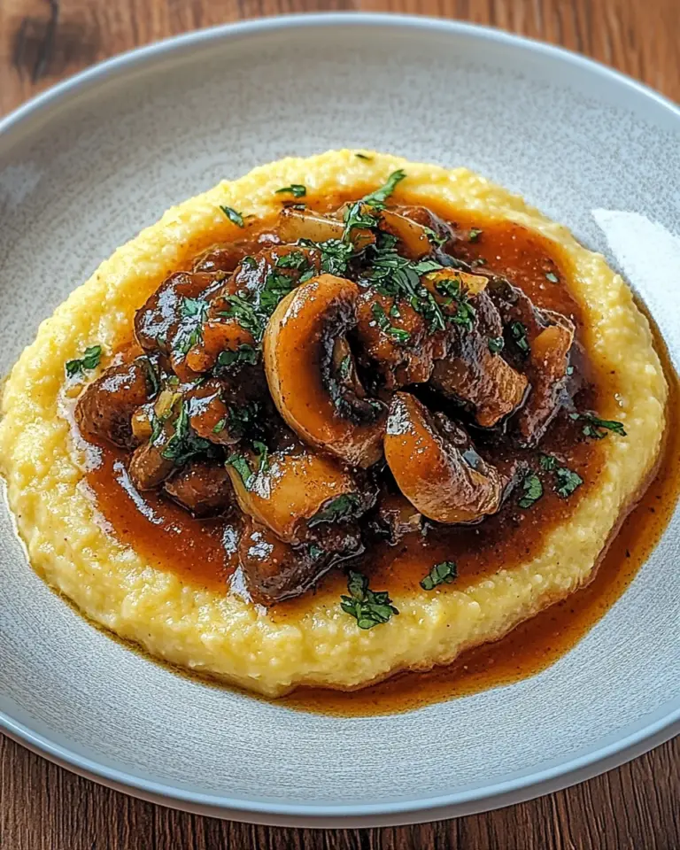 Pilzragout auf Parmesan-Polenta