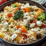 Reis aus dem Ofen mit Feta und Gemüse