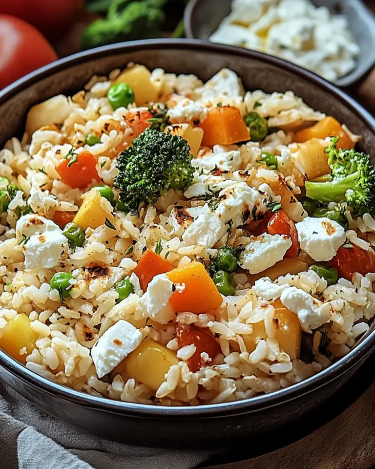 Reis aus dem Ofen mit Feta und Gemüse