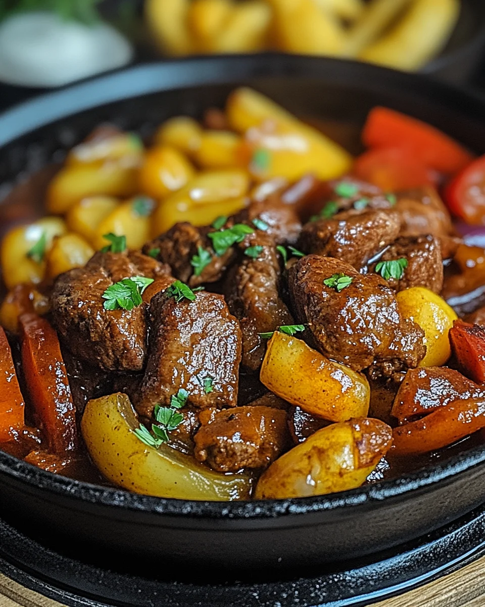Schaschlik-Topf aus dem Ofen