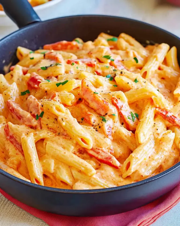 Schnelle Pasta mit Paprika-Sahne-Soße