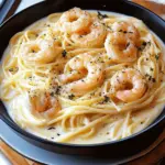 Spaghetti Alfredo mit Garnelen