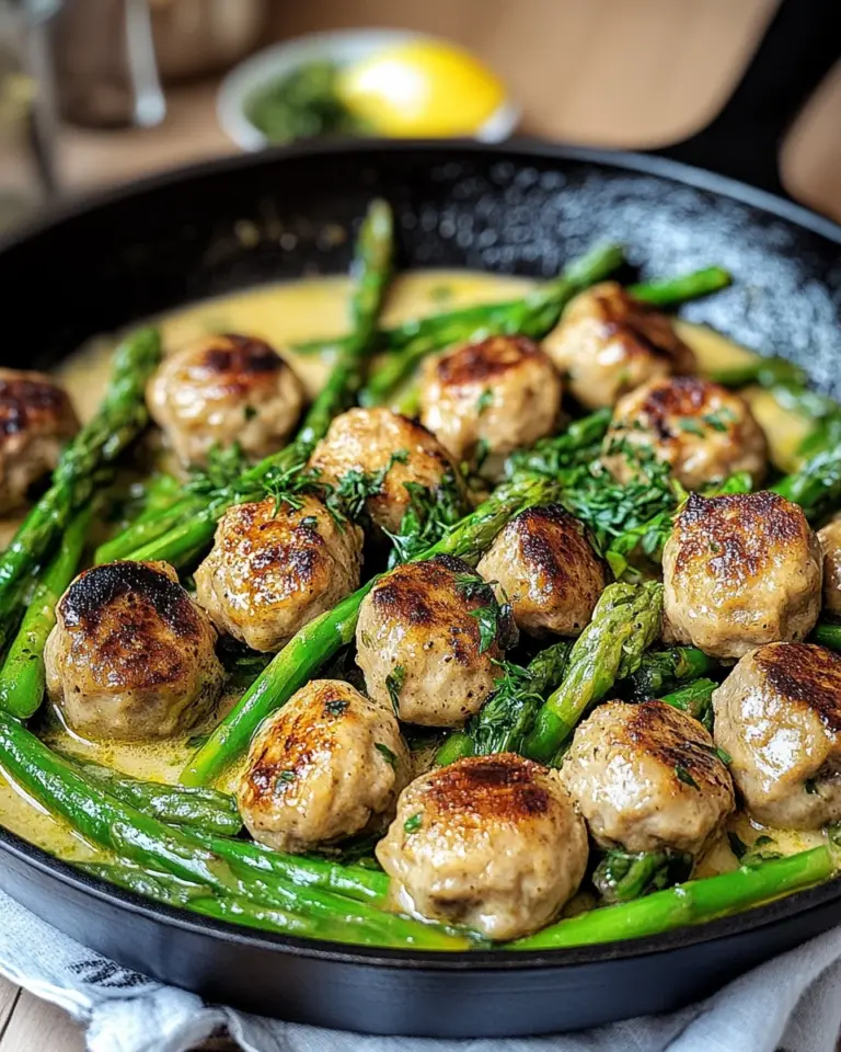 Spargelpfanne mit Frikadellen