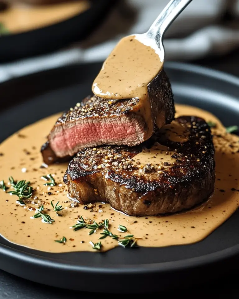Steak au Poivre mit Cognac-Sahne-Sauce