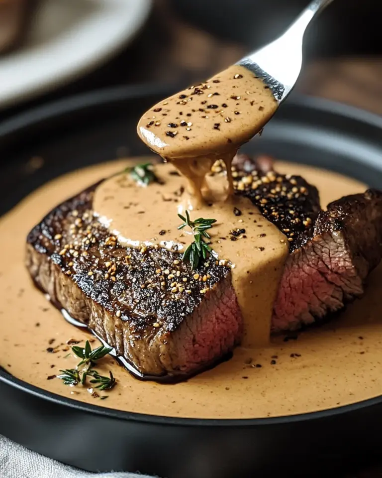 Steak au Poivre mit Cognac-Sahne-Sauce