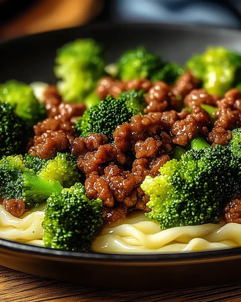 Teriyaki-Hackfleisch-Pfanne mit Brokkoli