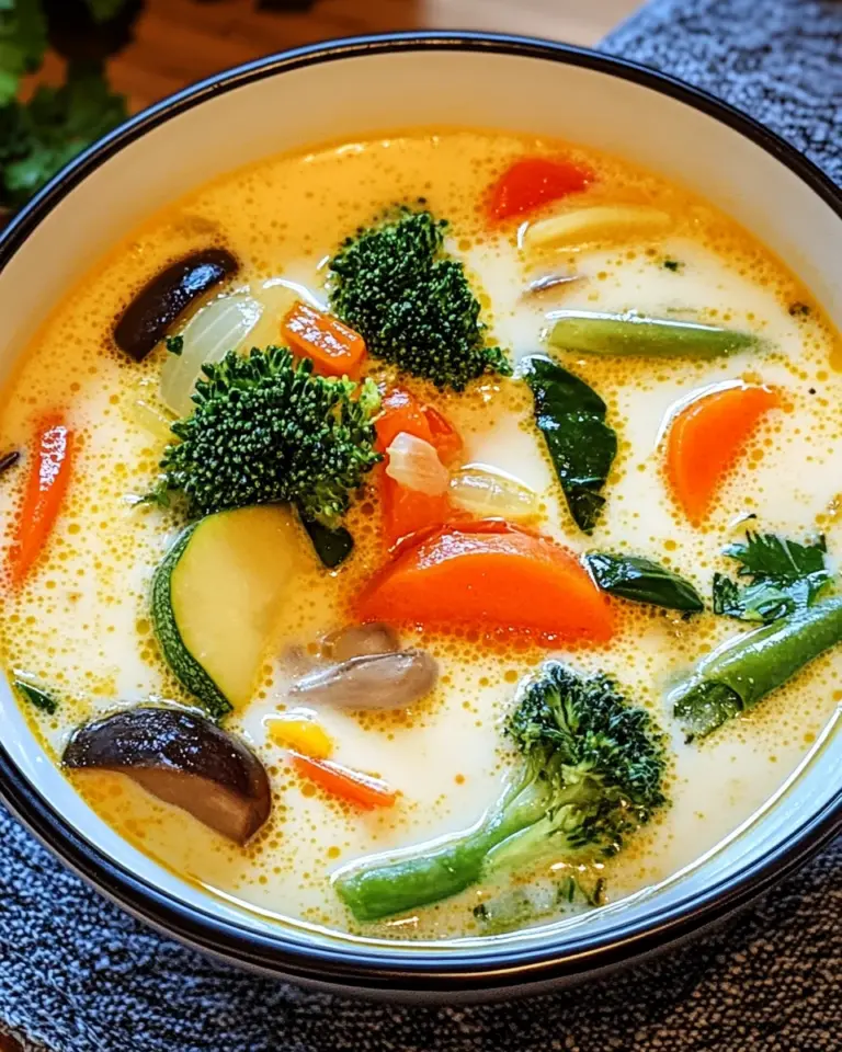 Thai-Kokos-Suppe mit Gemüse