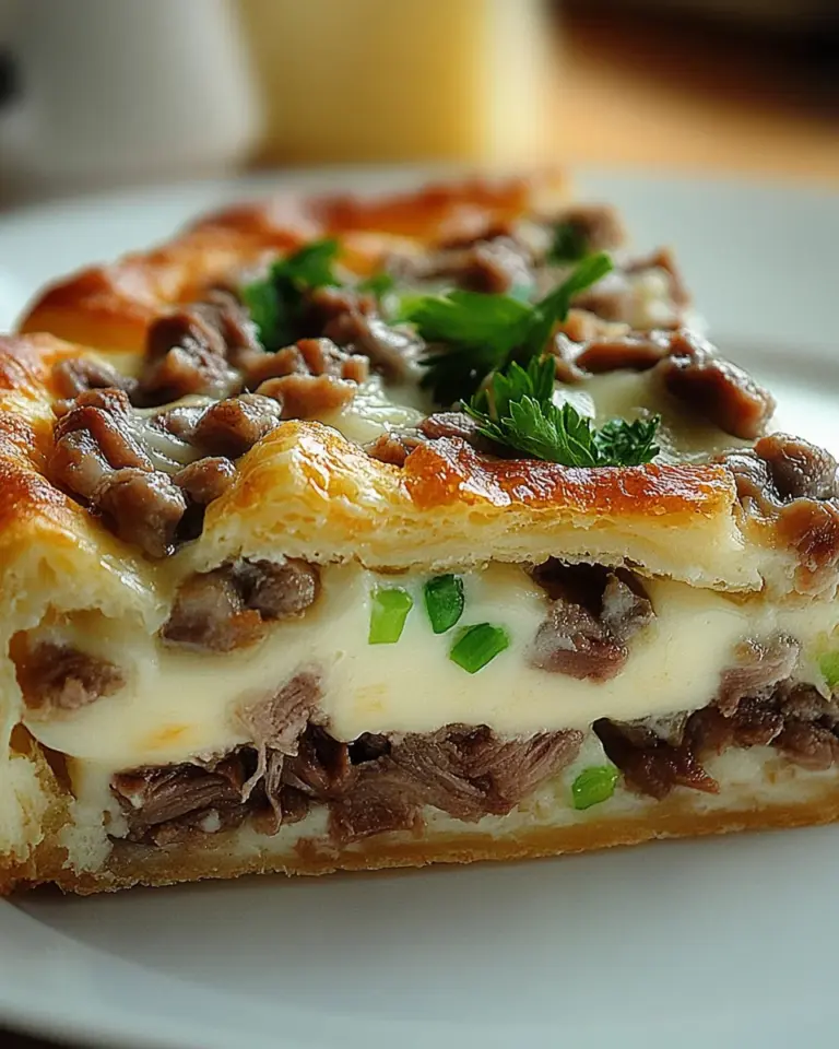 Torte mit Pilzen, Hackfleisch und Käse