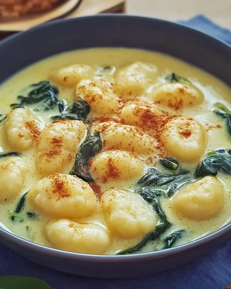 Vegane Gnocchi mit cremiger Spinatsauce