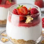 Erdbeer-Dessert im Glas mit Joghurt