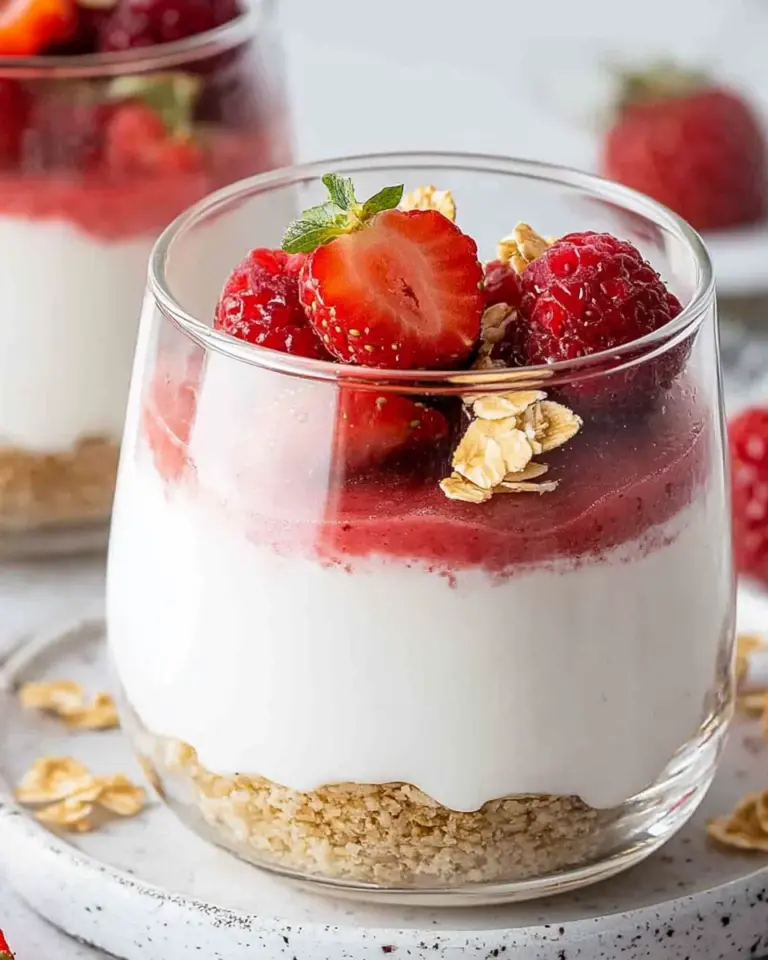 Erdbeer-Dessert im Glas mit Joghurt