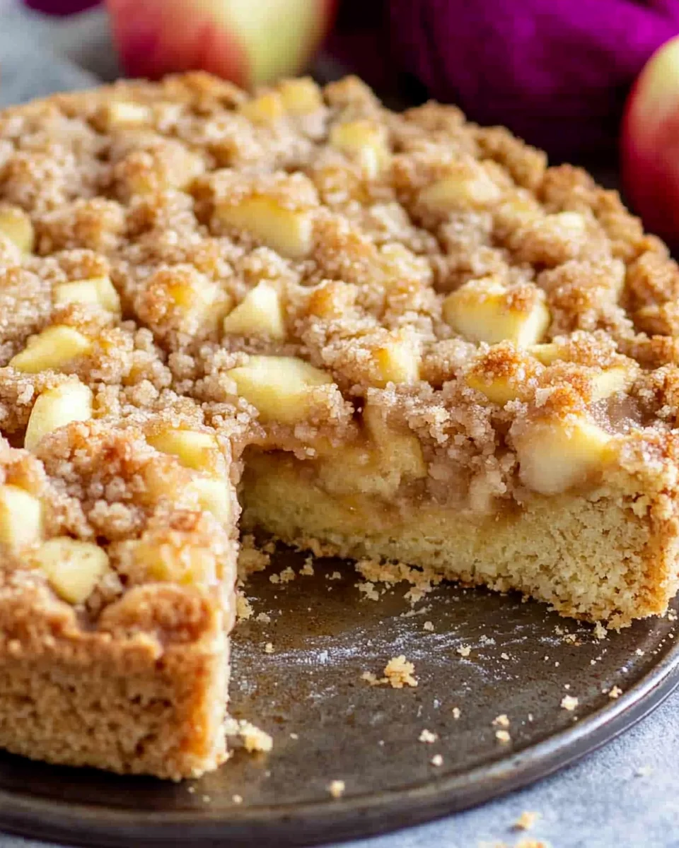 Schneller Apfelkuchen mit Streusel &amp; Apfelmus