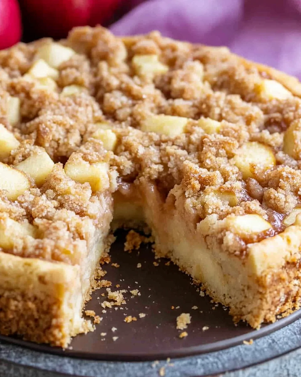 Schneller Apfelkuchen mit Streusel &amp; Apfelmus
