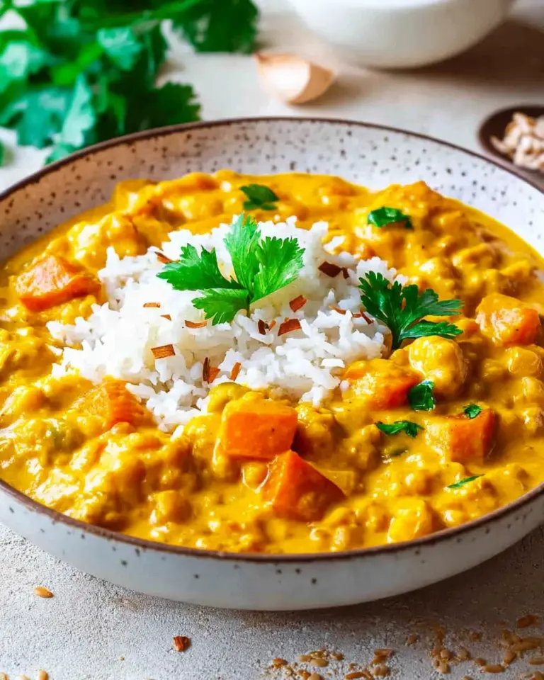 Süßkartoffel-Linsen-Curry mit Kokosmilch